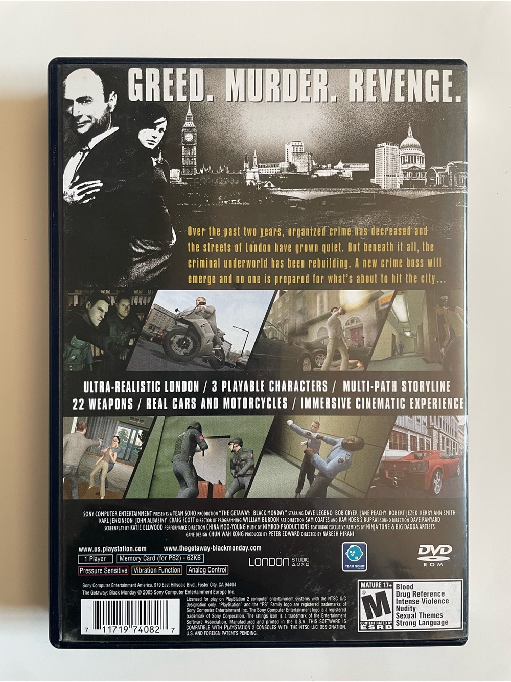 PS2 The Getaway Black Monday Video Game Y2K - Picture 3 of 3